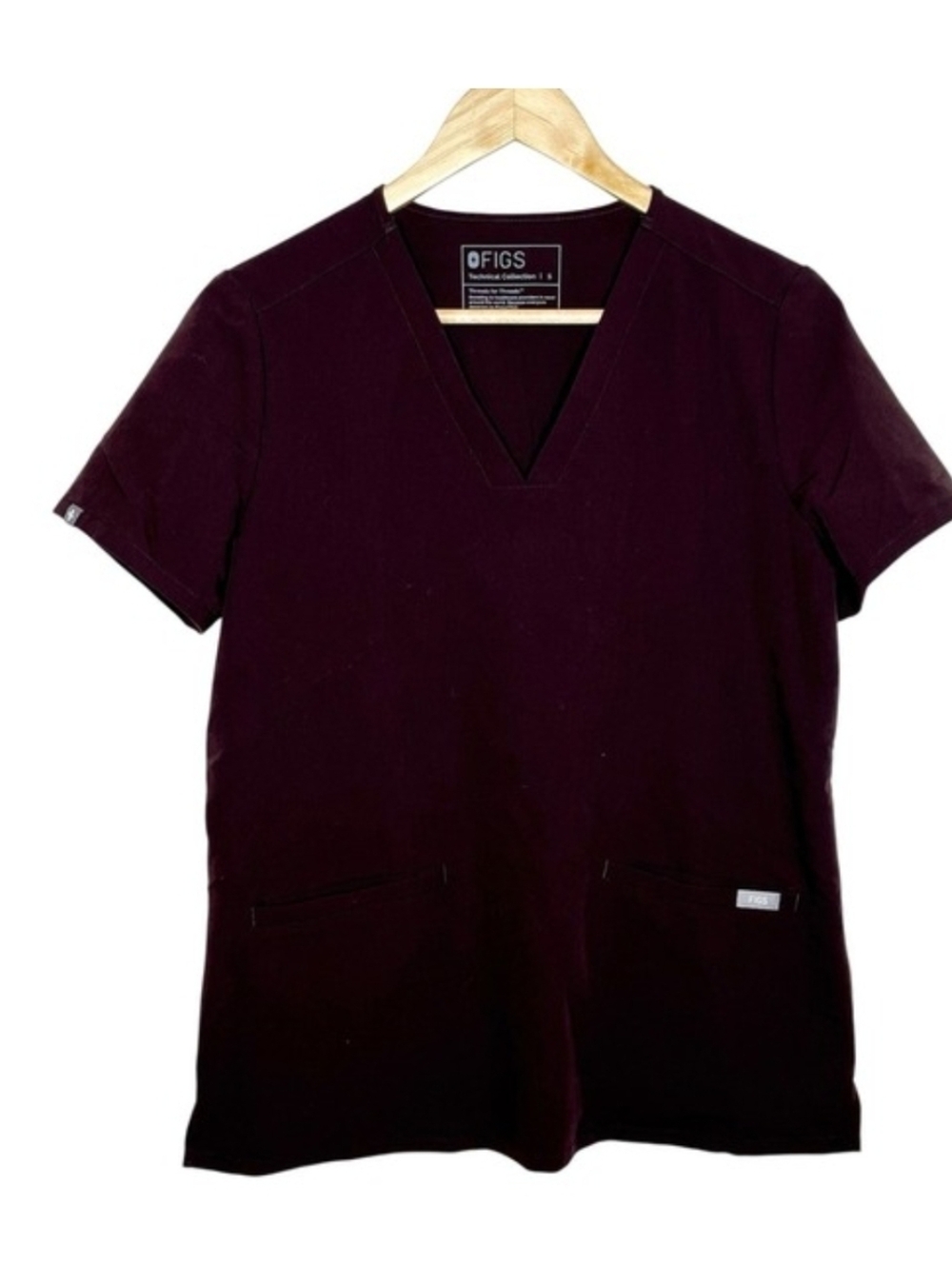 EUC. Figs Casma 3 Pocket Scrub Top Espresso Brown Small. PO 4884